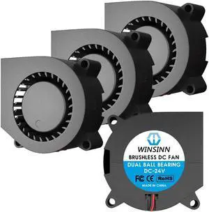 WINSINN 40mm Blower Fan 24V, 3D Printer Micro 24 Volt Fans Blower 4020 Dual Ball Bearing, 40mmx20mm 2PIN (Pack of 4Pcs)