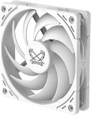 Scythe Wonder Snail 120 PWN - 2400 RPM, 120mm x 25mm Static Pressure Optimized High-Performance Computer Case Fan, Fluid Dynamic Bearing, 4-Pin Connector, Single Pack, White