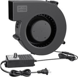 140mm x 40mm Dual Ball Big Airflow Centrifugal Blower Fan 12 Volt with AC 110v 220v Variable Speed Controller for DIY Inflatable or Cooling Ventilation Exhaust Projects