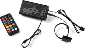 Sync Controller for ARGB (5v 3-Pin) Lighting & Fan (2510-4-Pin) Power/PWM, Multifunctional Hub for Connecting/Synchronizing to Motherboard