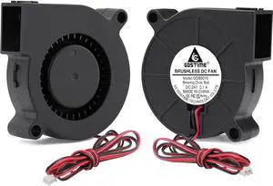 GDSTIME 2Pcs 50mm 5015 Blower Fan 24V Brushless Dual Ball Bearing Turbo Cooling 50x15mm 2Pin 39 inch Cable for 3D Printer Hotend Extruder