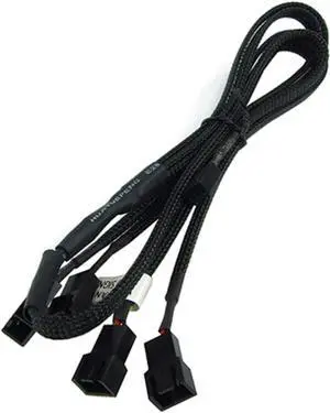 3-Pin x 4 Fan Cable Splitter (Black)