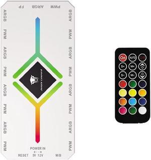 ShakingTank ARGB and PWM HUB 9 PortsFor A-RGB &PWM Case Fan Hub with Controller and SATA Power Input, Magnetic backplane Splitter 5V/3PIN ARGB Case Fan Hub Adapter PWM ARGB Fan White