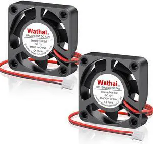 Wathai 40mm x 10mm DC 12 Volt Brushless Cooling Fan 12V Dual Ball Replacement Fans for DIY 3D Printer, Amplifier, Computer, Devices, Battery Chargers, Raspberry pi, Laptops, and DVR Cooling 2Pack