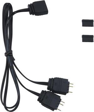 ARGB Splitter Cable ZCZQC 33.5cm/13.19inch 5V 1 Female to 2 Male 3 Pin ARGB Extension Cable for Computer Chassis, CPU Cooler and 5v ARGB Fan