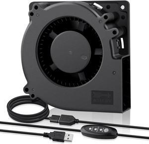 Wathai 120mm x 32mm USB Blower Fan 5V High Performance with Speed Control for Electronics Computer Components, Home Theater, Receiver,3D Printers Cooling