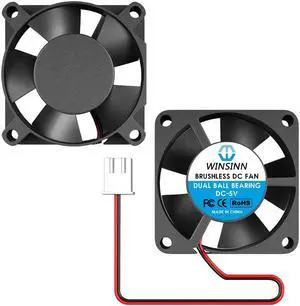 WINSINN 30mm Fan 5V, 3D Printer Micro 5 Volt Fans 3010 Dual Ball Bearing, Brushless Cooling 30mmx10mm 2PIN (Pack of 2Pcs)
