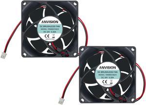 2-Pack 80mm x 25mm DC 24V Brushless Cooling Fan, Dual Ball Bearing
