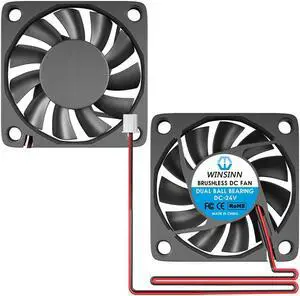 WINSINN DC 60mm Fan 24V 6010 Dual Ball Bearing Brushless Cooling 60mmx10mm 2PIN (Pack of 2Pcs)
