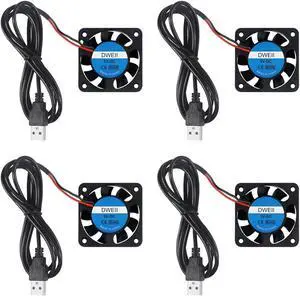 4-Pack 40mm x 10mm DC 5V USB Brushless Cooling Fan USB Brushless Cooling Fan 40mm Fan High Performance DC 5V Cooling Fan Speed 4200 RPM Fan
