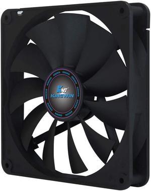 Kingwin 140mm Silent Fan for Computer Cases, Mining Rig, CPU Coolers, Computer Cooling Fan, Long Life Bearing, and Provide Excellent Ventilation for PC Cases-[Black] CF-014LB