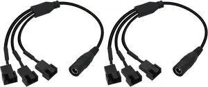 PNGKNYOCN 35cm 5.5x2.1mm DC Plug to 3 x 3 Pin or 4 Pin Computer PC Case Fan Power Splitter Adapter Cable