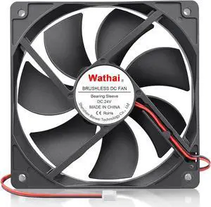 Wathai 120x120x25mm 120mm 24v Case Fan PC Cooling DC Brushless Motor Fan High Airflow