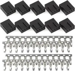 CRJ Female 4-Pin (3+1) PWM PC Fan 2.54mm Housing and Crimp Connector Set (10-Pack)