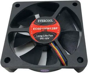 Evercool EC6015SH12BP 60mm x 15mm Hi-Speed Dual Ball Bearing PWM 4 Pin Fan