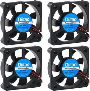 4PCS 5010 Cooling Fan,DC 5V 0.08A Silent Quiet DC Brushless Cooling Fan 50x50x10mm 3D Printer Cooling Fans with 2Pin Wire Oil Bearing Fan Computer Fan CPU Cooler 7 Blades (DC 12V)
