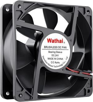 Wathai 120x120x38mm 120mm 24V 2Pin Brushless DC Industrial Cooling Case Fan