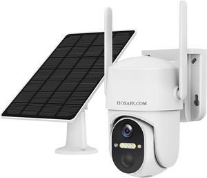 Solar Security Cameras Wireless Outdoor Battery Powered, Pan Tilt WiFi Camera for Home Security, 2K HD Video Surveillance Color Night Vision, 2 Way Talk, PIR Human Motion Detection, Phone App Alerts