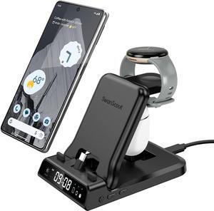 3 in 1 Charging Station for Google Pixel Watch 1 Only, 25W Fast Type-C Wired Charger Stand for Google Pixel 8 Pro/8/Fold/7A/7/7 Pro/6/6 Pro/6A/5/5A/4A, Pixel Buds Pro/Buds A-Series