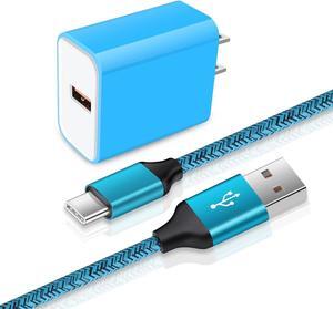 18W Android USB Fast Wall Charger with Type C Cable 6FT for Samsung Galaxy A53 5G A13 A15 A14 A54 A34 A25 A23 A73 A33 S24 S24+ S23 S22 Ultra S21 FE S20 Z Fold5 4 Z Flip5 4 A03s A32, Phone Charger Cord
