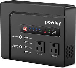 powkey 200Watt Portable Power Bank with AC Outlet, 42,000mAh Rechargeable Backup Lithium Battery, 110V Pure Sine Wave AC Outlet for Outdoor RV Trip Travel Home Office Emergency