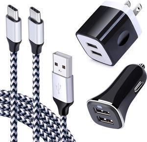 Fast Charger Type C Car Charger for Samsung Galaxy S22 Ultra /S22 +/S21/S20 fe /S20 A13 5G, A21, A12,A42,A52, A32, A11,Note 22/20, Dual Port Car Charger Adapter Wall Charging Block and Cable Cord