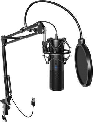 TONOR USB Gaming Microphone, PC Streaming Mic Kit for PS4/5/Discord/Twitch Gamer, Condenser Studio Cardioid Microfono for Podcasting, Recording, Content Creation, Singing with Adjustable Arm Stand Q9