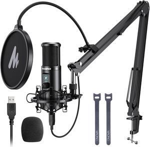 MAONO USB Recording Microphone Kit, Professional Condenser Microphone for PC with One-Touch Mute and Mic Gain Knob for Singing, Podcast, Studio, Streaming PM421