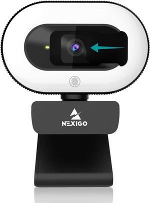 NexiGo StreamCam N930E with Software, 1080P Webcam with Ring Light and Privacy Cover, Auto-Focus, Plug and Play, Web Camera for Online Learning, Zoom Meeting Skype Teams, PC Mac Laptop Desktop