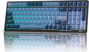 RK ROYAL KLUDGE RK98 Mechanical Gaming Keyboard Triple Mode 2.4G/BT5.1/USB-C 100 Keys Hot Swappable Linear Red Switches with Number Pad RGB Backlit 3750mAh Battery NKRO Keyboard Ergonomic Design