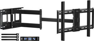 Long Arm TV Wall Mount for 42-80 inch TVs, Full Motion with 43 inch Extension Articulating Arms, Swivel and Tilt TV Bracket, Holds up to 110 lbs, Max VESA 600x400mm