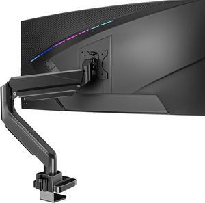 WALI Single Monitor Gas Spring Desk Mount, Heavy Duty Monitor Arm for Ultrawide Screen up to 35 inch, 33 lbs. Fully Adjustable, Mounting Holes 75 and 100 (GSM001XL), Black
