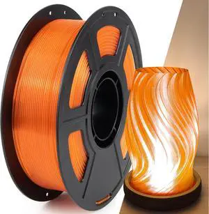 Clear PETG Filament 1.75mm, High Speed 3D Printer Filament Clear Filament for 50-600mm/s, High Light Transmittance Filament, Orange Transparent PETG Filament 1kg(2.2lbs) Spool