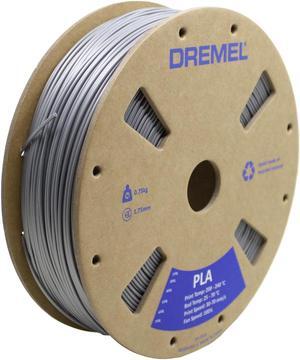 Dremel DigiLab PLA-GRA-01 3D Printer Flexible Filament, 1.75 mm Diameter, 0.75 kg Spool Weight, Color Silver, RFID Enabled, New cardboard spool