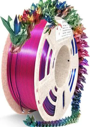 Reprapper Tri Color coextrusion pla Filament 1.75mm for 3D Printer, Multicolor Like Dual Color Rainbow PLA, 2.2lbs (1kg), Silk PLA Green/Blue/Rose Red Reprapper Tri Color coextrusion pla Filament 1.75mm for 3D Printer, Multicolor Like Dual Color Rainbow PLA, 2.2lbs (1kg), Silk PLA Green/Blue/Rose Red