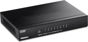 TRENDnet 8-Port Unmanaged 2.5G Gaming Switch, 8 x 2.5GBASE-T Ports, 40Gbps Switching Capacity, Backwards Compatible with 1000Mbps Devices, Fanless, Wall Mountable, Lifetime Protection, Black, TEG-S380