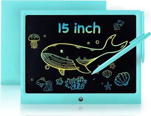 LCD Writing Tablet for Kids, 15 Inch Colorful Electronic Doodle Board, Educational Learning Kids Drawing Tablet Toys, Christmas Birthday Gift for 3 4 5 6 7 8 9 Year Old Girls Boy
