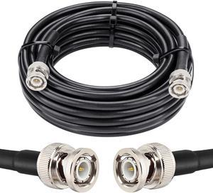 BNC Male to BNC Male Coaxial Cable 50 ohm RG8X Coax Cable Ultra Low Loss BNC Jumper Cable for Antenna, RF Radio, Modem, Oscilloscope, Spectrum, Analyzer, Signal Generator (20FT)