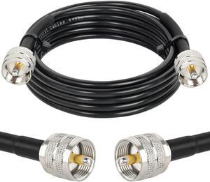 PL259 UHF Cable 10ft, CB Coax Cable RG58 CB Cable UHF Male to Male for CB Radio, Ham Radio, Amateur Radio, Antenna Analyzer, SWR Meter