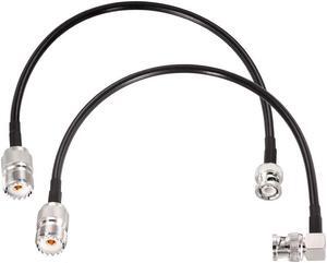 Superbat BNC Male to SO239 RG58 Cable,UHF Female Jack to BNC Male Plug Adapter Jumper Cable for VHF Radio Mobile to Base Antenna scanners,12 Inch,2 Pcs