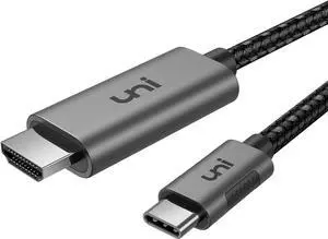 uni USB C to HDMI Cable 10ft 4K@60Hz, Sturdy Aluminum USB Type-C to HDMI Cord, (Thunderbolt 3/4 Compatible) with Samsung S8-S24, MacBook Pro/Air2023, iPad Pro/Air 4, iPhone 15 Pro/Max, Chromebook