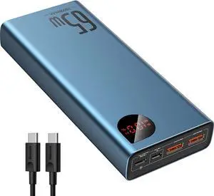 Power Bank 20000mAh 65W Metal Laptop Portable Charger 4-Port USB C Battery Pack PD3.0 Fast Charging Battery Bank for MacBook  XPS IPad iPhone 15/14/13/12 Pro  S23 S22 Steam Deck