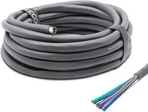 Recoil 20-Feet 9-Conductor Speaker Cable, 18AWG Pure OFC, Ultra-Flex and Easy Peel Jacket, 4-Channel Speaker Wire and Remote Wire