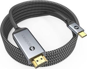 Warrky USB C to HDMI Cable 4K, 15ft [Braided, High Speed] Thunderbolt 3 to HDMI Adapter Compatible for New iPad, MacBook Pro/Air, iMac, Galaxy S20 S10 S9 S8, Surface, Dell, HP