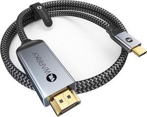 Warrky USB C to HDMI Cable 4K, [10FT / 3M, Braided, High Speed] Thunderbolt 3 to HDMI Adapter Compatible for New iPad, MacBook Pro/Air, iMac, Galaxy S20 S10 S9 S8, Surface, Dell, HP
