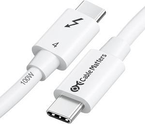 Cable Matters [Intel Certified] 40Gbps Thunderbolt 4 Cable 2.6ft with 8K Video and 100W Charging in White - 0.8m, Compatible with USB4, Thunderbolt 3 Cable and USB-C