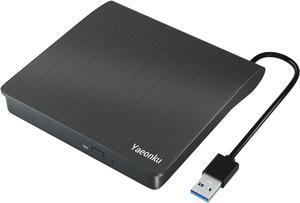 External CD DVD Drive, USB 3.0 Portable CD DVD +/-RW Optical Drive, DVD/CD ROM Rewriter Burner, Compatible with Laptop Desktop PC Windows Linux OS Mac