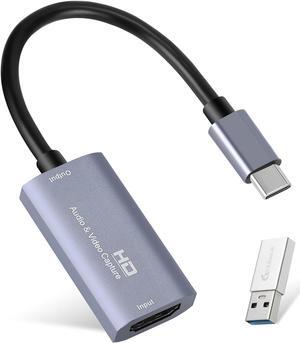 Guermok Video Capture Card, USB 3.0 HDMI to USB C Audio Capture Card, 4K 1080p60fps Capture Devices for Gaming Live Streaming Video Recorder, Works for Windows Mac OS System for Switch, Xbox