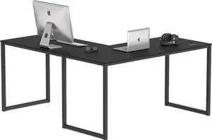 SHW Home Office 55-Inch Large L Shaped Corner Desk, 24" Deep, Black
