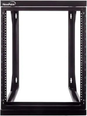 NavePoint 12U Server Rack with Swing Gate - 12U Wall Mount Rack for 19 Inch IT Equipment Open Frame Rack  Network Rack Wall Mount for AV & Server Equipment 18 Deep 12U Rack, Black